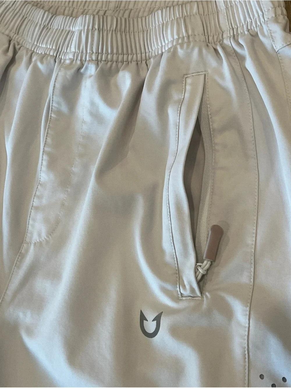Northyard Men's Small Athletic Shorts White Zip Pockets Active Wear Running